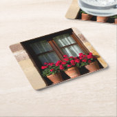 村の窓花ポット スクエアペーパーコースター (アングル)