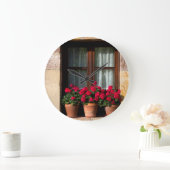 村の窓花ポット ラージ壁時計 (ホーム)
