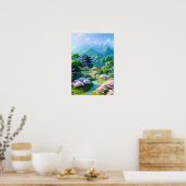 村の調和、春インカントリーサイド ポスター (キッチン)