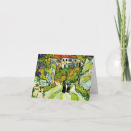 村の通りおよびステップ サンキューカード