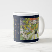 村の通りとオーバーの階段と姿 ジャンボコーヒーマグカップ (正面右)