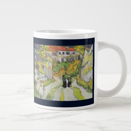 村の通りとオーバーの階段と姿 ジャンボコーヒーマグカップ (右)