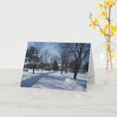 「村の道」クリスマスカード カード (黄色い花)