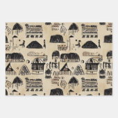 村の部族のアフリカの伝統 ラッピングペーパーシート (正面)