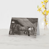 村の鍛冶屋の誕生日カード カード (黄色い花)