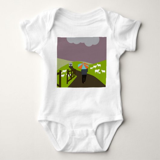 村の雨 ベビーボディスーツ (正面)