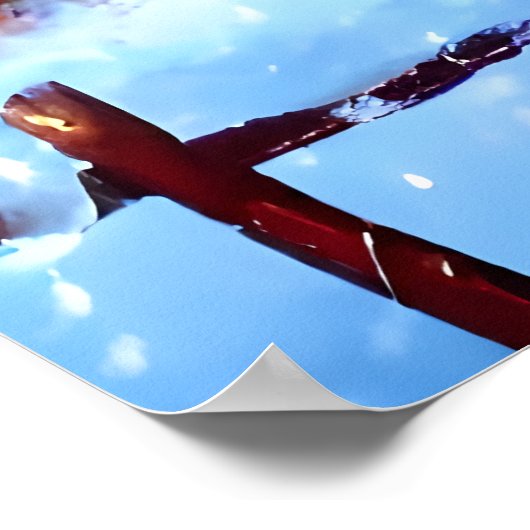 村の雪と冬 | AIアートポスター ポスター (角)