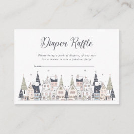 村の雪の赤ん坊のシャワーお洒落が必要 エンクロージャーカード