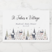 村の雪の赤ん坊のシャワーお洒落が必要 スパークリングワインラベル (シングルラベル)