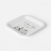 村の雪の赤ん坊のシャワーお洒落が必要 ペーパープレート (傾斜あり)