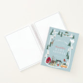 村の青いベビーシャワーのゲストブックを取る ノートブック (内部)