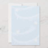 村の青い冬の町の赤ちゃんシャワーを浴びる 招待状 (裏面)