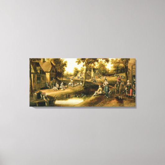 村の風景 キャンバスプリント (正面)