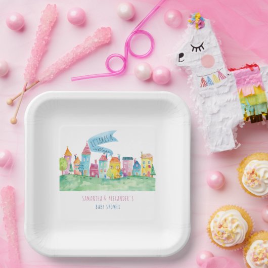 村の養子縁組にIVFの赤ちゃんシャワーが必要 ペーパープレート (パーティー)