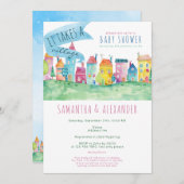 村の養子縁組にIVFの赤ちゃんシャワーが必要 招待状 (正面/裏面)