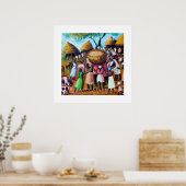 村を取る – 部族のアフリカの伝統フレーム ポスター (キッチン)