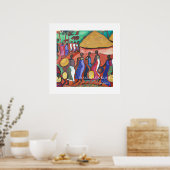 村を取る – 部族のアフリカの伝統フレーム ポスター (キッチン)