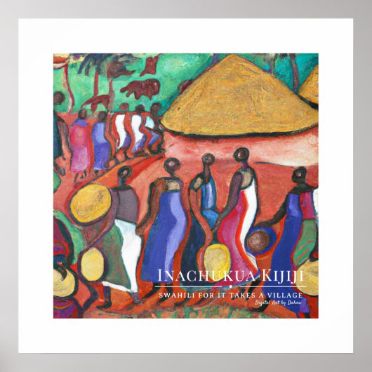 村を取る – 部族のアフリカの伝統フレーム ポスター (正面)