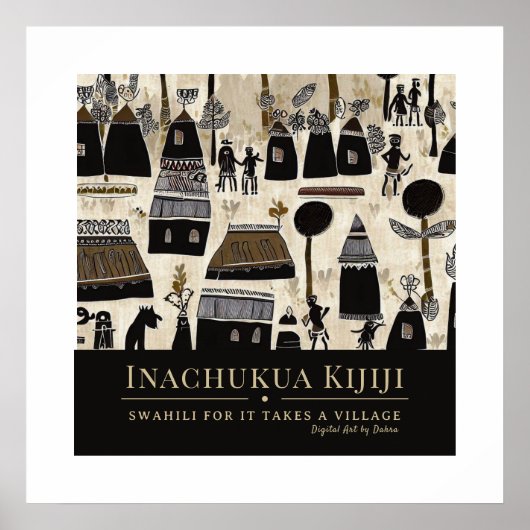 村を取る – 部族のアフリカの伝統フレーム ポスター (正面)