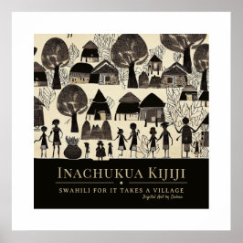 村を取る – 部族のアフリカの伝統フレーム ポスター