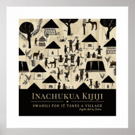 村を取る – 部族のアフリカの伝統フレーム ポスター