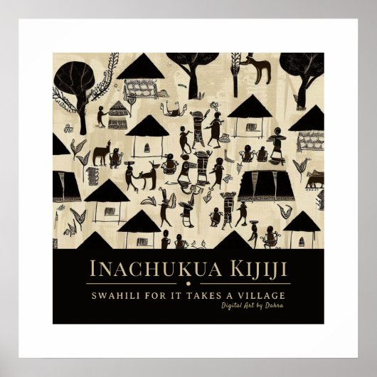 村を取る – 部族のアフリカの伝統フレーム ポスター (正面)