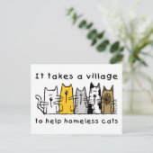 村を挙げてホームレス猫を助ける ポストカード (スタンド正面)