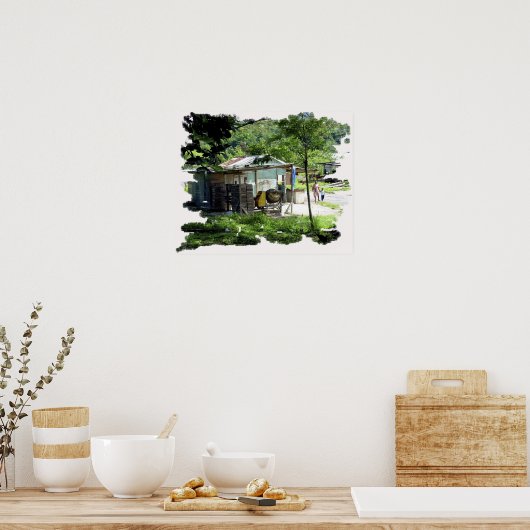 村を散歩する ポスター (キッチン)