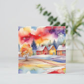 村カラフルの水彩画 シーズンカード (スタンド正面)