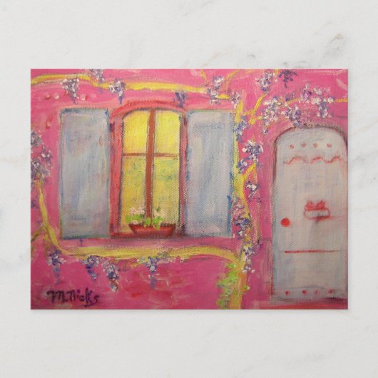 村フランスの小屋挨拶 ポストカード (正面)