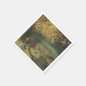 村人たちが森を見つめる冬の風景 スタンダードカクテルナプキン (角)