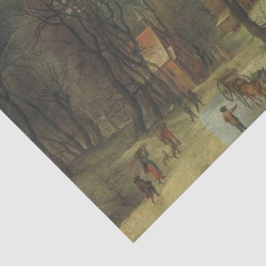 村人たちが森を見つめる冬の風景 薄葉紙 (詳細)