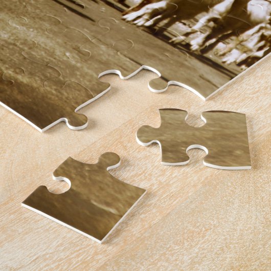 村人と群れ ジグソーパズル (側面)