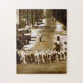 村人と群れ ジグソーパズル (縦)