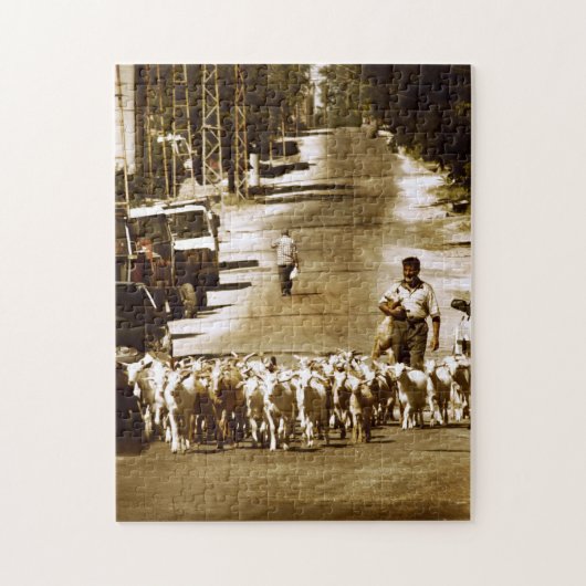 村人と群れ ジグソーパズル (縦)