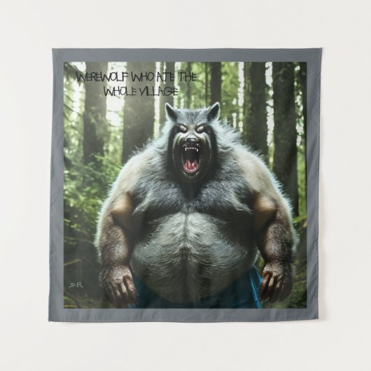 村全体食べのタペストリー タペストリー (正面)