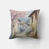 村素朴花水色装飾的 クッション (裏面)