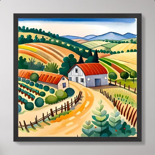村絵画の家の中農場清浄な空気 ポスター