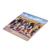 村落のインディアンのバッファローのダンス タイル (側面)