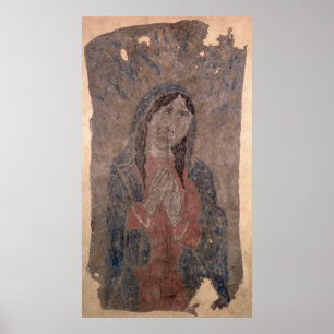 村落のマドンナのインドの皮の絵画、1675年 ポスター