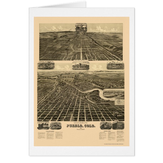 村落、COのパノラマ式の地図- 1890年 (正面)