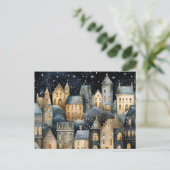 村魅力的冬空白のグリーティングカード ポストカード (スタンド正面)