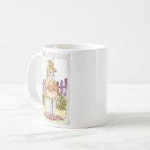 杖が付いているウサギ コーヒーマグカップ (正面左)