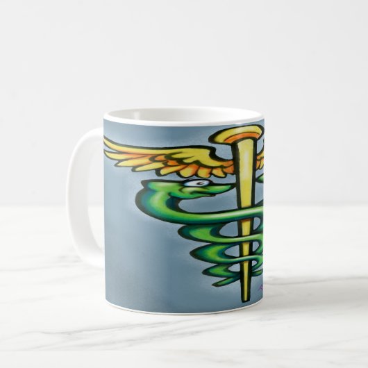 杖と蛇の杖 コーヒーマグカップ (正面左)