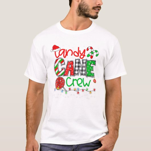 杖のクルー、メリークリスマス Tシャツ (正面)