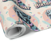 杖のコルソカラフル犬 ラッピングペーパー (ロールコーナー)