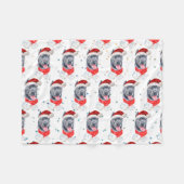 杖のコルソ犬がクリスマススターを育てる フリースブランケット (正面(横))