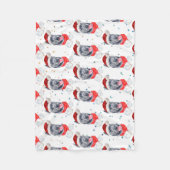 杖のコルソ犬がクリスマススターを育てる フリースブランケット (正面)