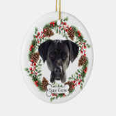 杖のコルソ犬 セラミックオーナメント (右)