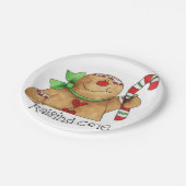 杖のジンジャーブレッドマンの紙皿の上昇 ペーパープレート (アングル)